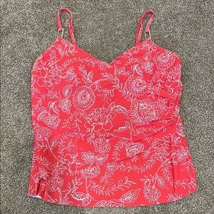 MACY’S Paisley Red and White Tankini Top L